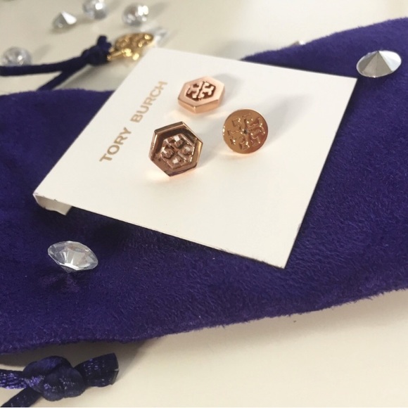Tory Burch Hexagon Studs - Picture 2 of 4